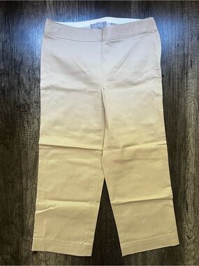 Talbots Light Beige Cropped Straight-Leg Pants